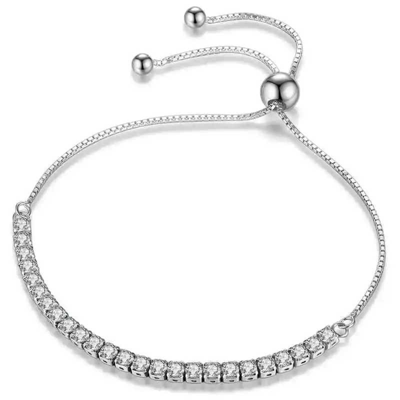 2-6.5mm Real Moissanite Tennis Bracelet for Women Christmas Gift Platinum Plated 100% 925 Sterling Silver Wedding Jewelry W250606