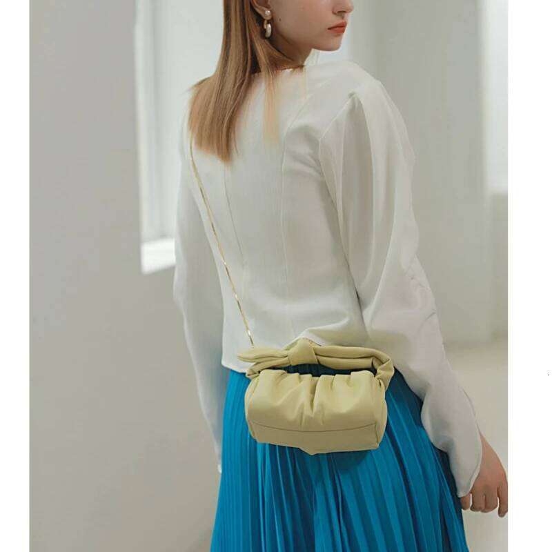 2025 Niche Pleated Folds Cloud Casual Shoulder Chain Bag Female New Tide Summer Mint Green Fresh Crossbody Small Bags
