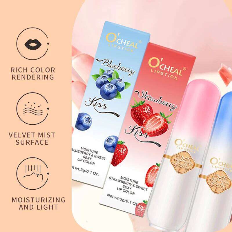 free shipping OCHEAL Color Changing Lipstick Fruit Lip Balm Moisturizing Waterproof Long Lasting Moisturizing Lip Balm Temperature Changing