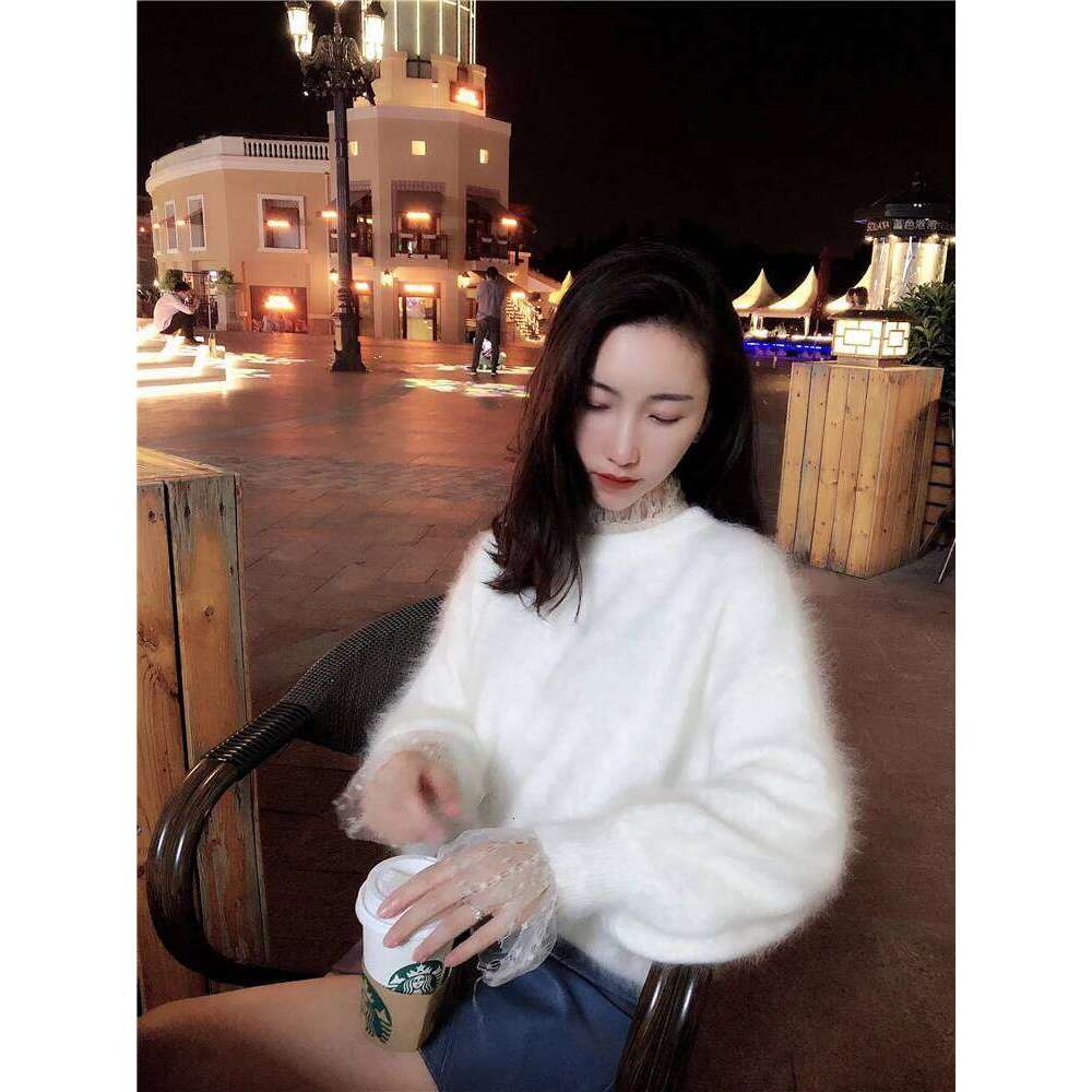 2023 New 100% Mink Cashmere Sweater Women's Winter Angora Top Pullover Loose Knitting WT2