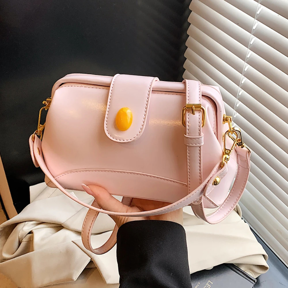 Trendy Glossy PU Crossbody Bag Women Fashion High Grade Buckle Versatile One Shoulder Bags Daily All-Match Commute Packs 250605