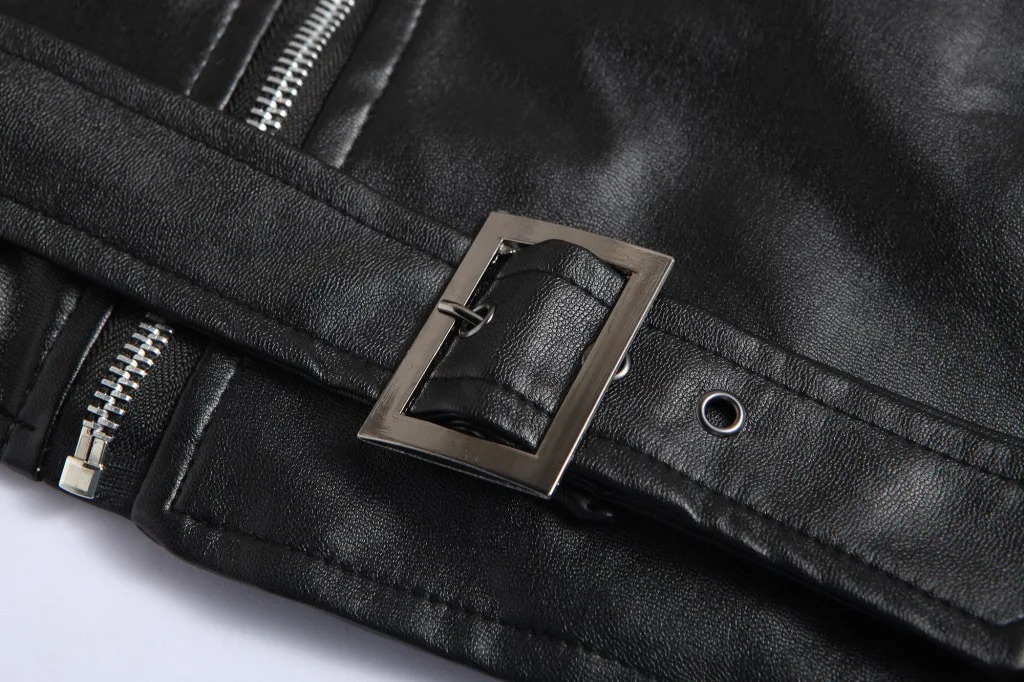 Men PU Leather Jacket Motorcycle Fashion Slim Fit Leather Coat 250605