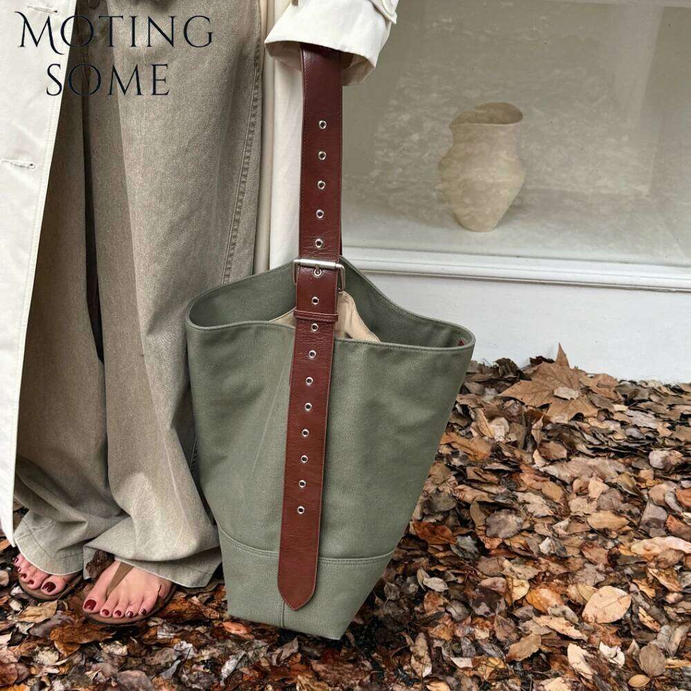 Spring Series High Quality Canvas Tote Bag Retro Design Shoulder Handbag Large Capacity Casual Daily Bucket 2025 New