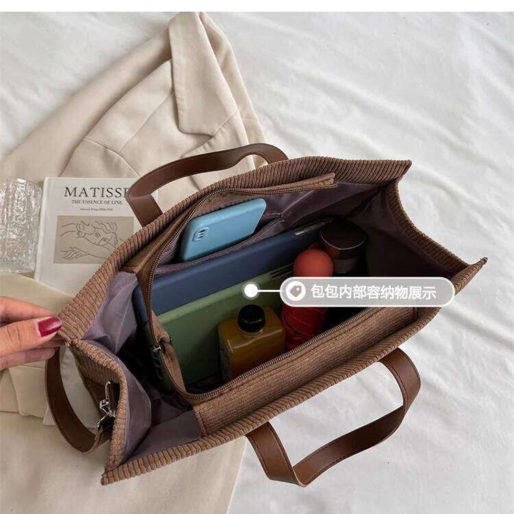 Corduroy Large Capacity 2025 New Versatile Single Shoulder Crossbody Fashion Women's Handheld Tote Bag