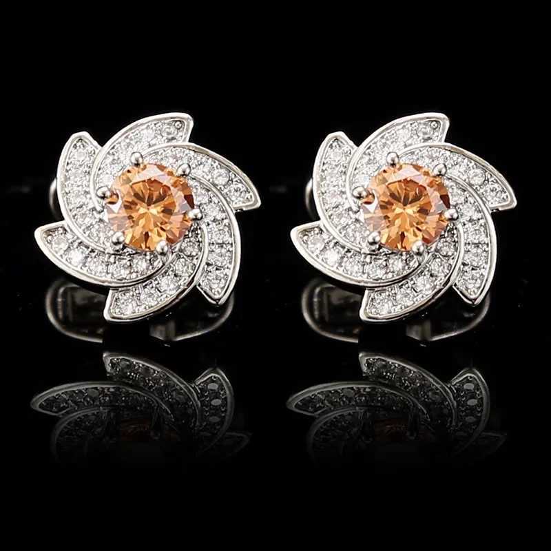 Zircon Creative Windmill Cufflinks Personalized Fashion Mens Womens French Shirts Tailcoat High End Accessories W250606