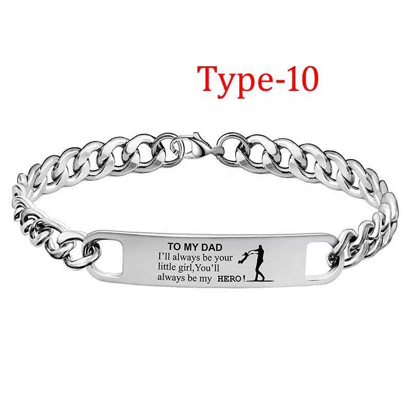 Inspirational Bracelet Mens Stainless Steel Personalized Engraved Bracelet Daughter Son to Father Gift Graduation Gift for Son W250606