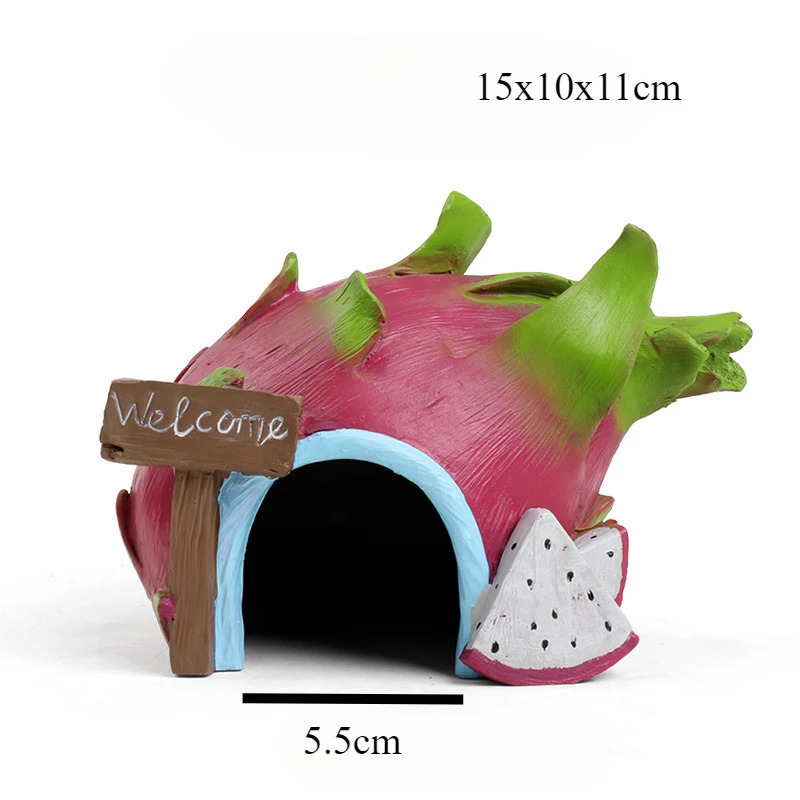 Mini Aquarium Decoration Fruit House Pineapple House Landscape Accessories Artificial Resin Crafts Fish Tank Fish Fry Decoration 250604