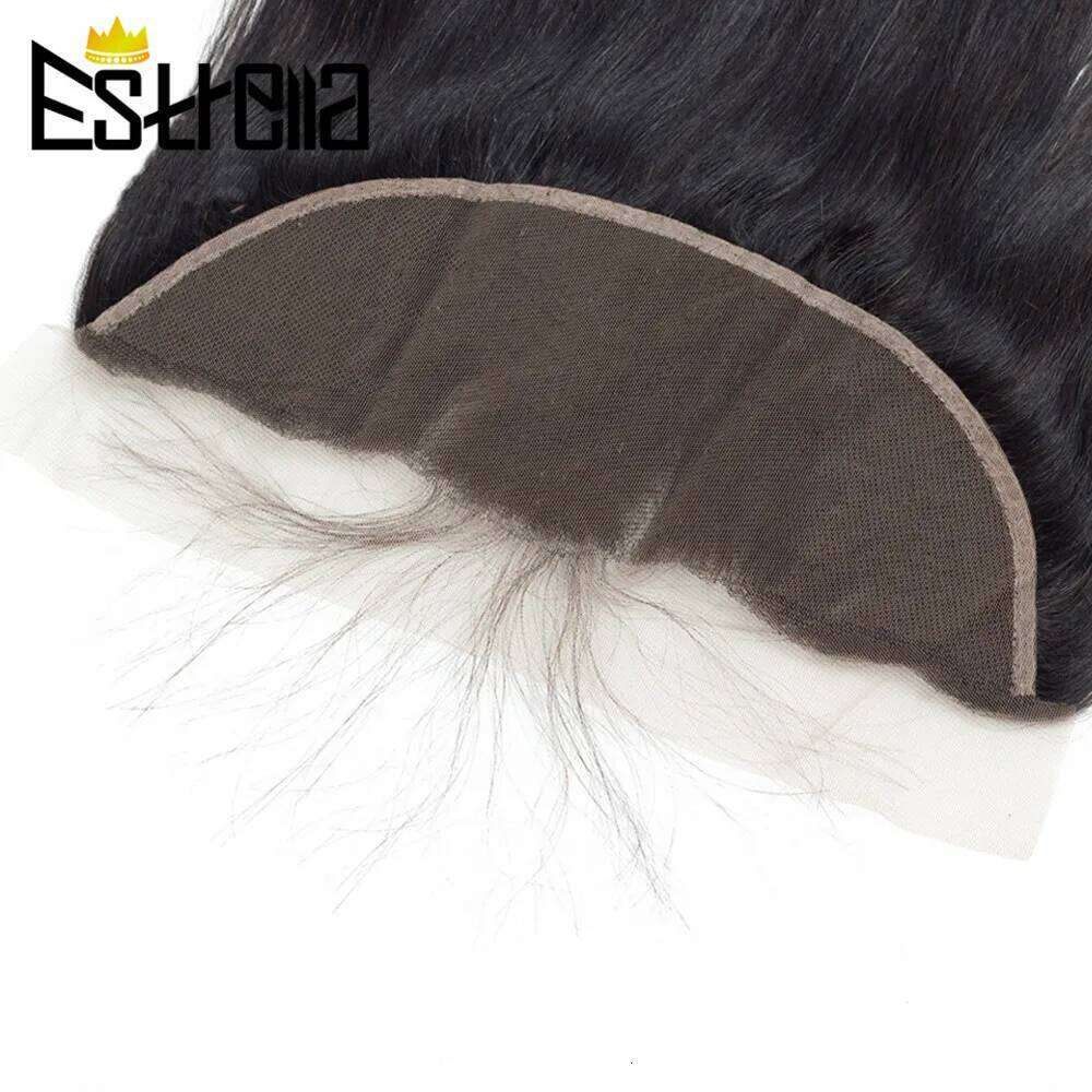 Brazilian Straight 13x4 Lace Closure with Remy Human Hair 2 Bundles With Pre-Plucked Frontal