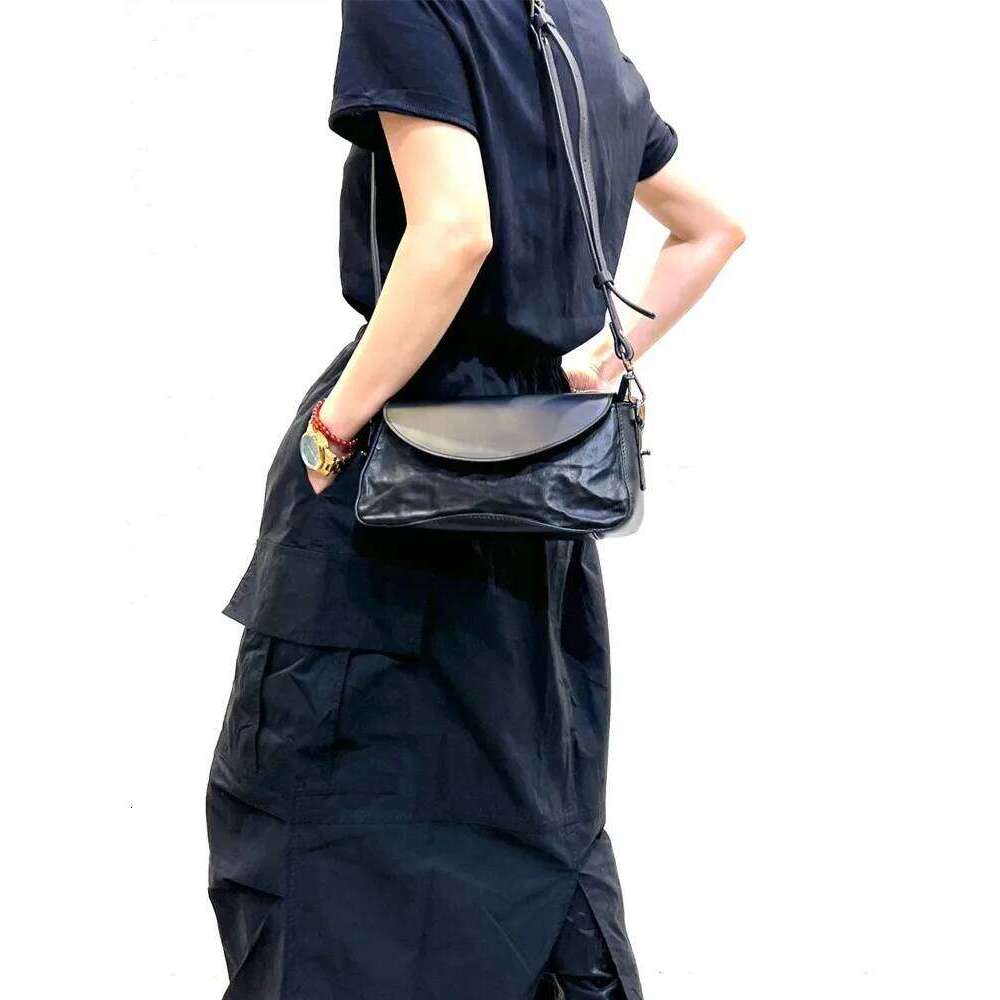 Double Strap Crossbody Women's Bags Vegetable Tanned Sheepskin Handbag Trend Genuine Leather Underarm Shoulder Bag 2025/06/06