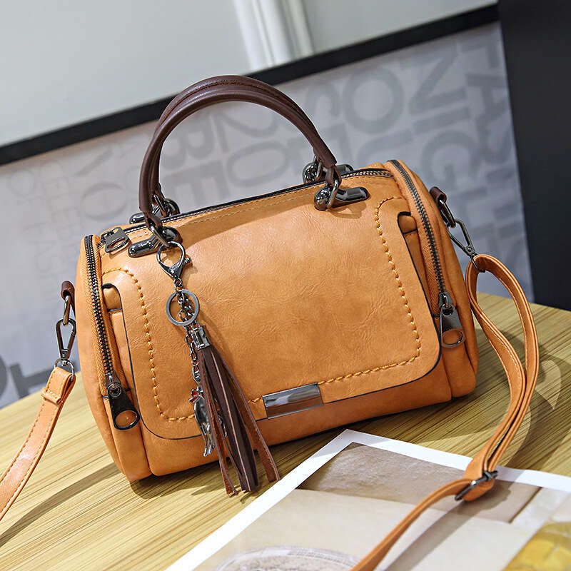 Spring New Korean Style Easy to Match Single Shoulder Crossbody Boston Pillow Women s Handheld Tassel Bag