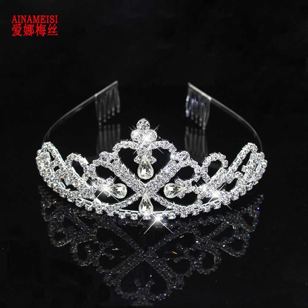 AINAMEISI New Blue Crystal Tiara Wedding Crown Headband Women Girls Rhinestone Pageant Party Bridal Hair Jewelry Accessories Z250605