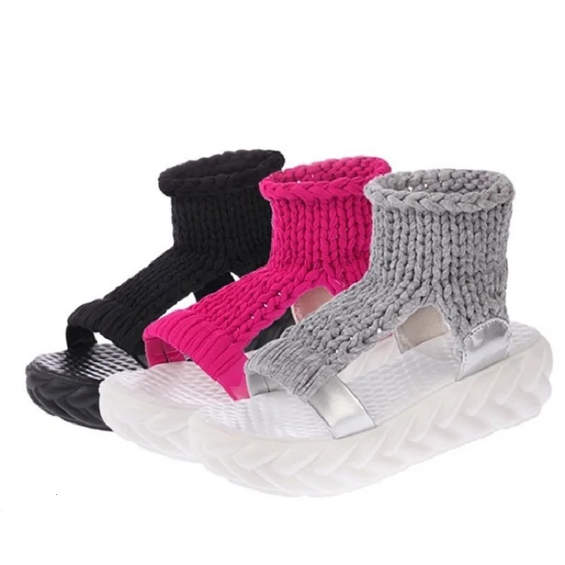 2024 er Women Platform Sandals Summer Gladiator Sandals Shoes Thick Heels Ladies White Sandalias Casual 250605