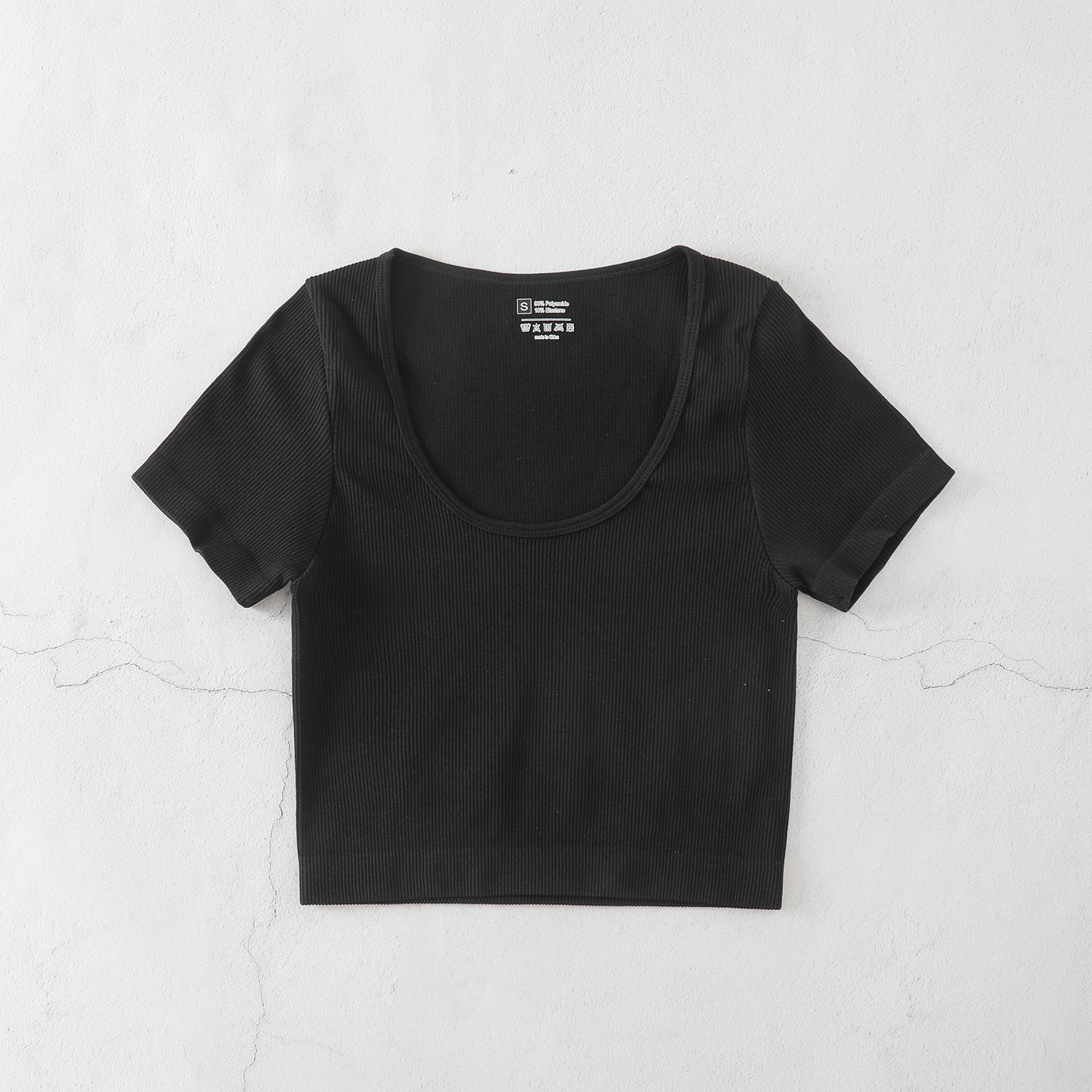 Large round neck Europe and the United States yoga clothing sexy short stretch navel fitness clothing fall and winter T-shirt seamless sportswear BX51