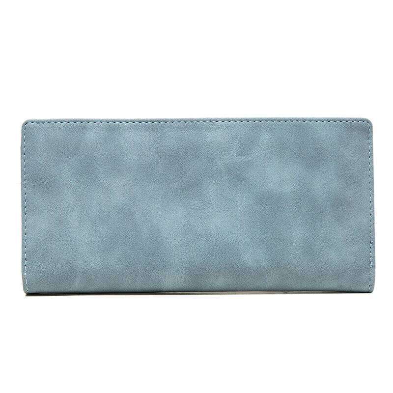 Purse female niche design retro simple long mobile phone bag frosted leaf women's purse new trend all-matching wallet women MASA