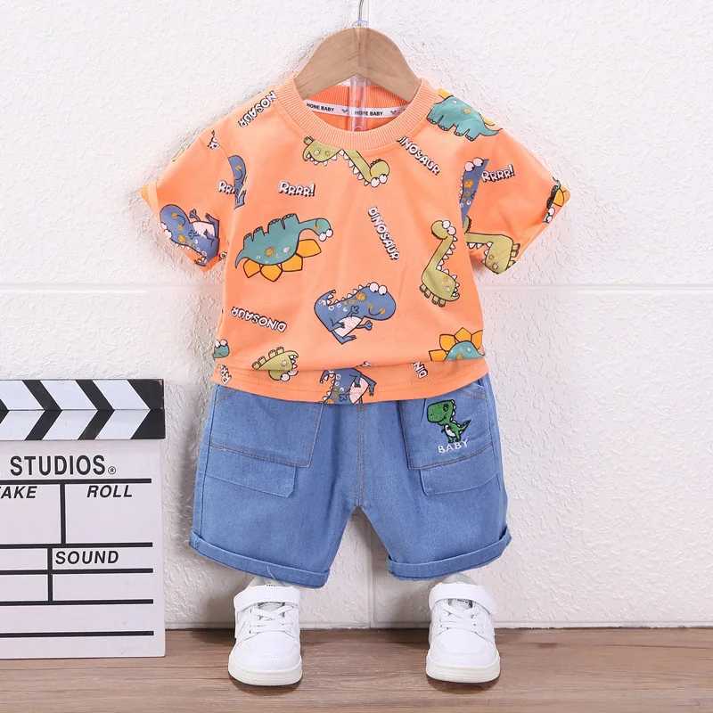 New Summer Baby Boys Clothes Suit Children Cartoon T-Shirt Shorts 2Pcs/Sets Toddler Casual Costume Kids Boys Clothing Tracksuits R250606