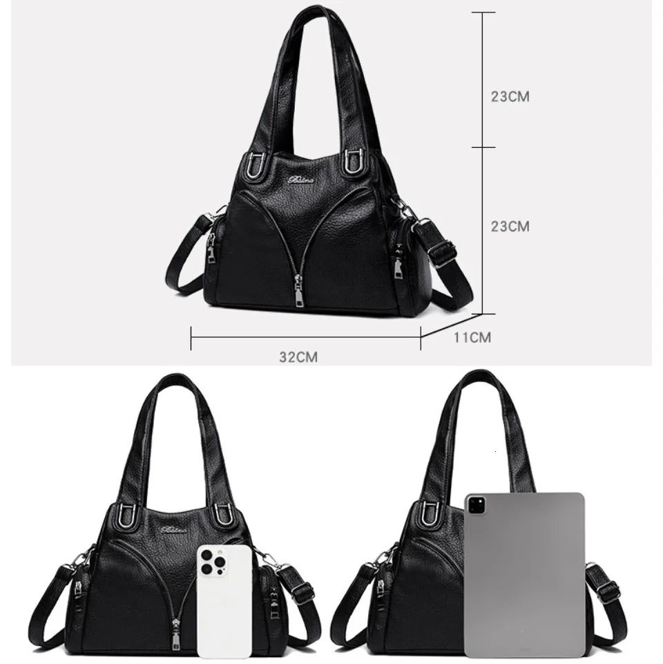 Top Quality Pu Leather Ladies Handbags Crossbody Shoulder Bags for Women Mother Commuting Messenger Bags Sac 250605