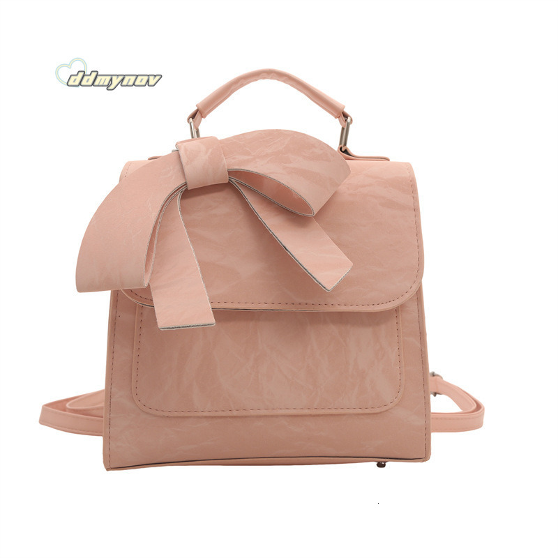 Bowknot Multi-use for Women 2024 New Trendy Fashion College Style Versatile Handbag Travel Backpack ddmynov