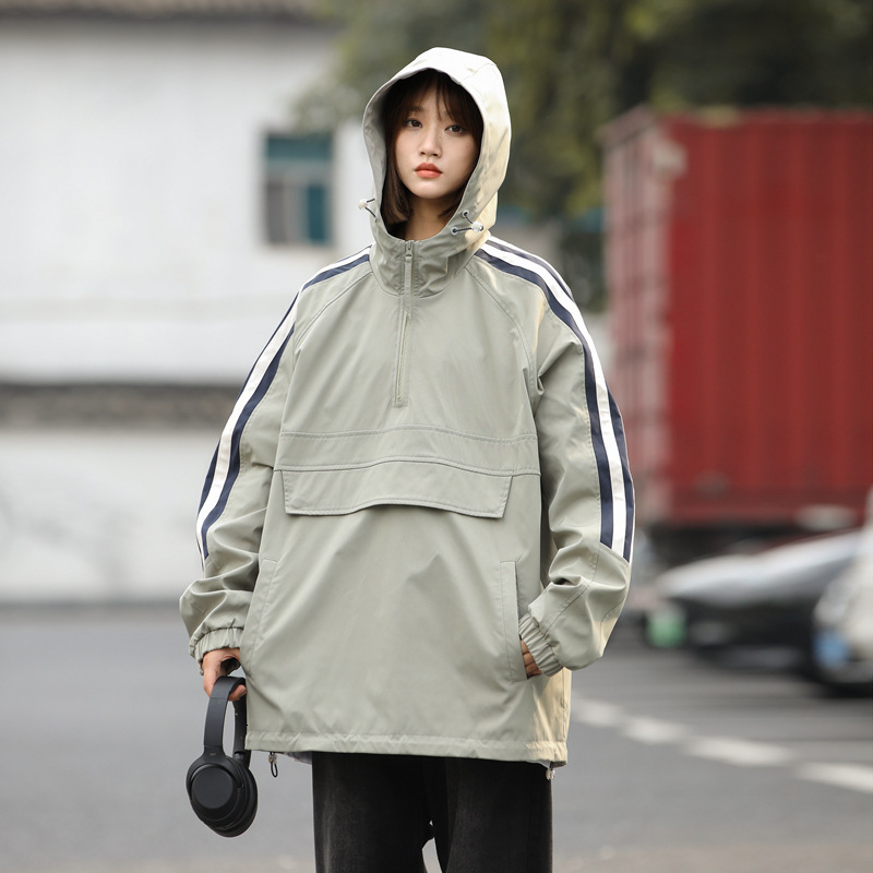 Ddmyoutdoor Spring And Autumn Waterproof Unisex Jacket Loose Fashionable Versatile American Outdoor Trend Hooded Jacket Jogging Suit