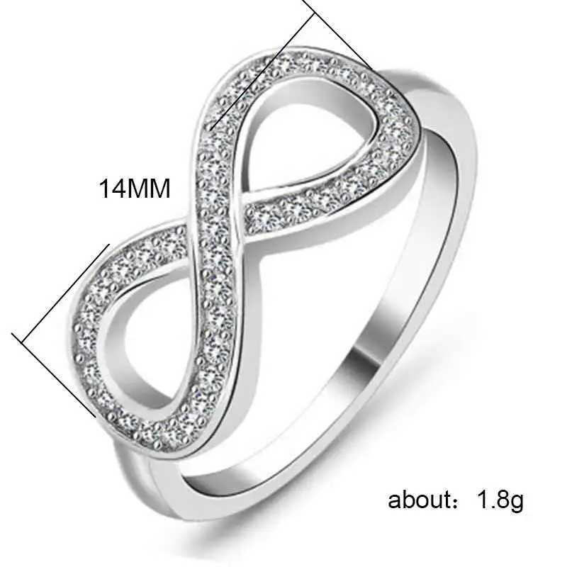 Huitan Trendy Infinity Rings Fashion Simple Accessories Lucky Upside-Down Letter Eight Shaped Women Middle Finger Rings 2019 W250606