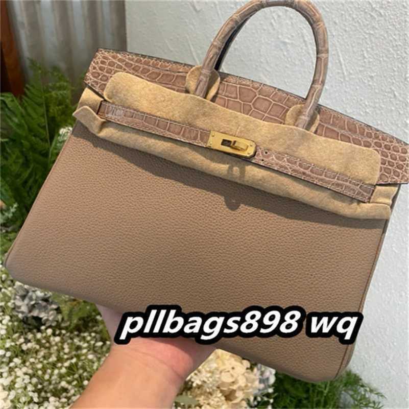 Designer Bags Totes Handbag 10A Togo Leather With Crocodile Skin Shoulder Handswen Shopping Bag Capacity Bucket Bag Handheld DWW4A1YRM