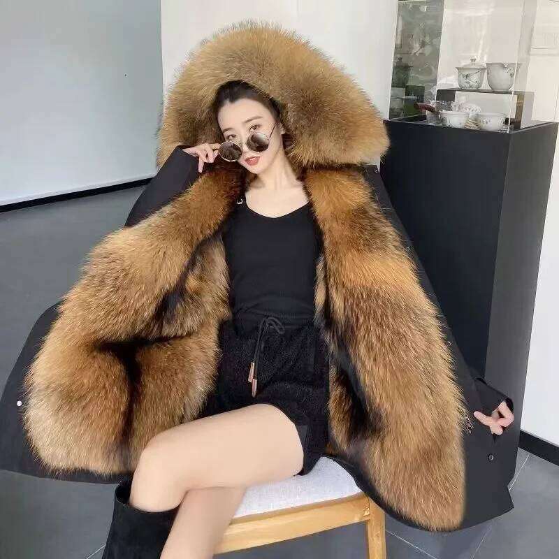 Chic Pai Overcome Winter Plus veet Thick Warm Parka High-End Detachable Liner Hooded Cotton-Padded Coat Women's Overcoat