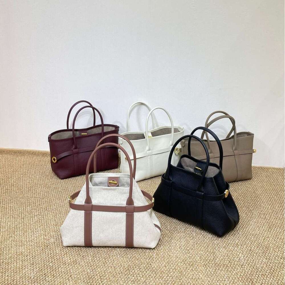 Old Money Summer Lazy Style Linen and Leather Tote Basket Shoulder Casual Shopping Bag