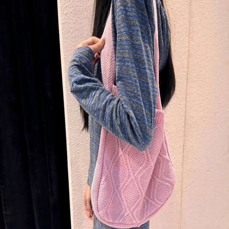 New Knitted Crossbody Solid Color Tote Braided Women's Trendy Bag B5