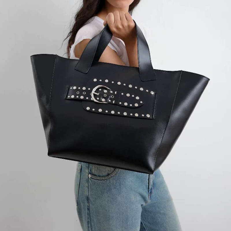 Trend Rivet Motorcycle Style College Student Handbag Crossbody Versatile Large Capacity Tote Women s Bag