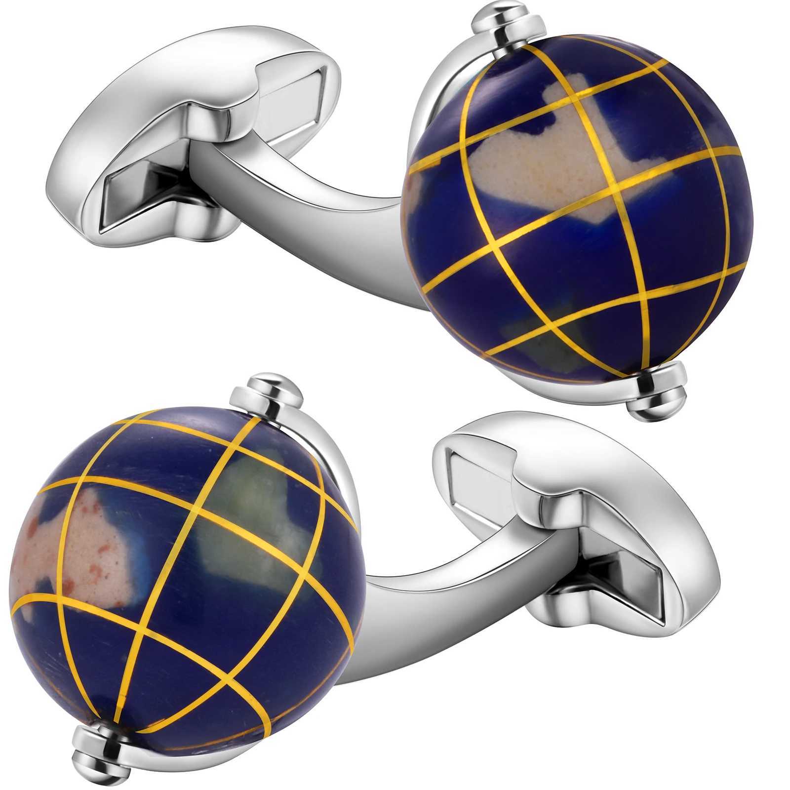 HAWSON Man French Shirt Cuff Fashion Jewelry Mens Novelty Globe Cufflinks Earth Cuff links for Geology W250606