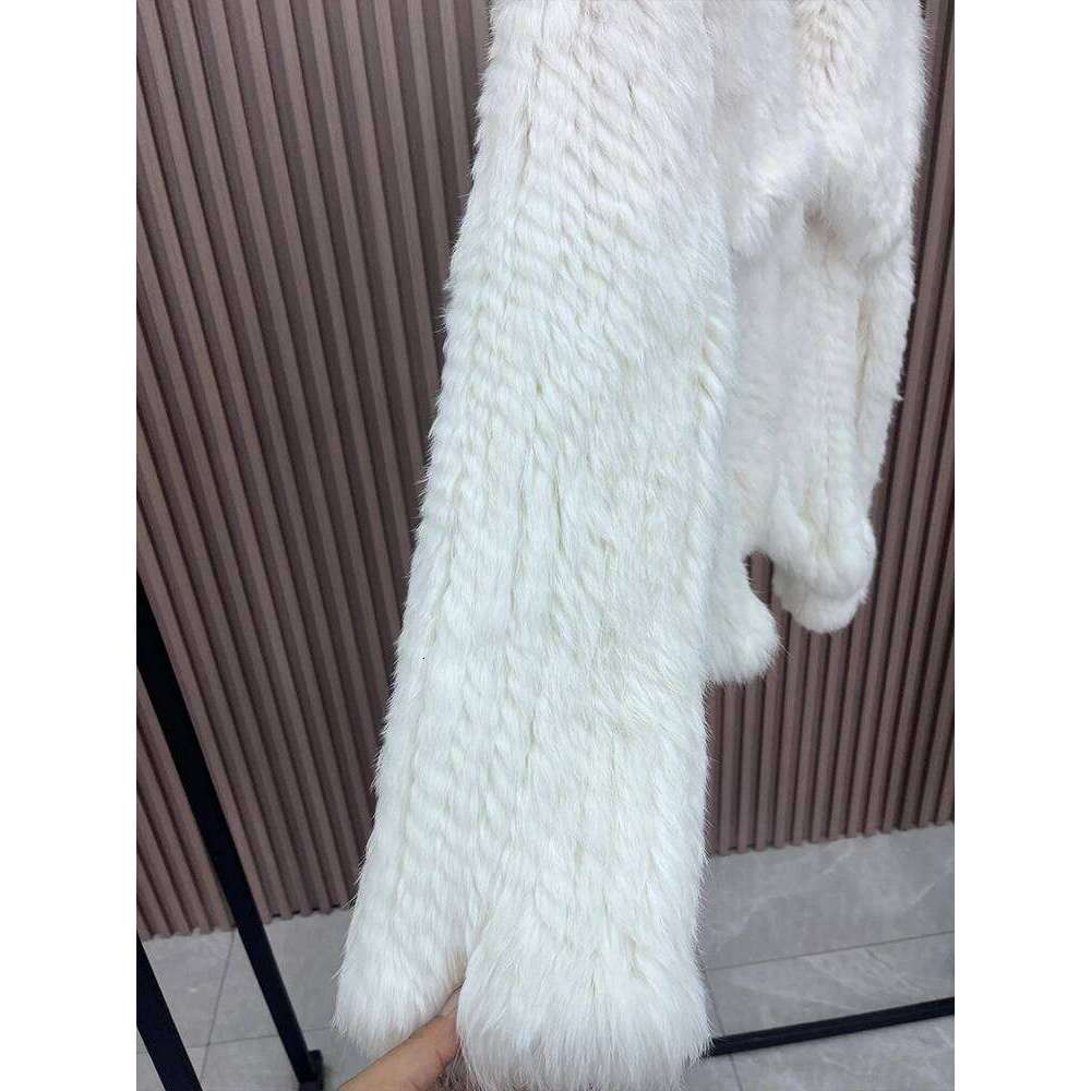 2024 New Natural Rabbit Coats Women's Real Fox Fur Knitted Jackets Woman Clothing