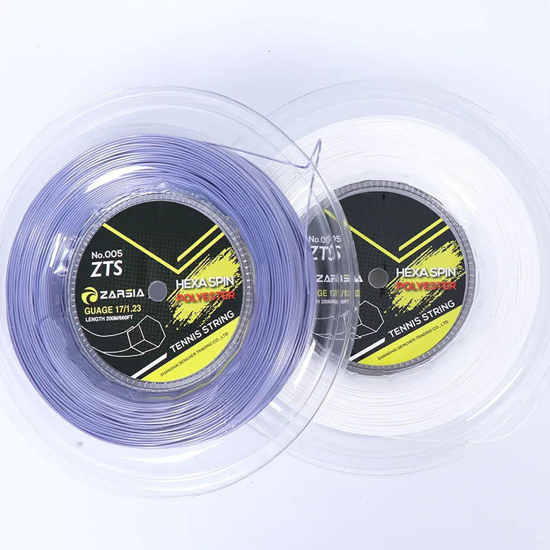ZARSIA Hexagon Tennis Strings Durable Hex Polyester Racket String 1.23MM 200M 1 Reel 250605