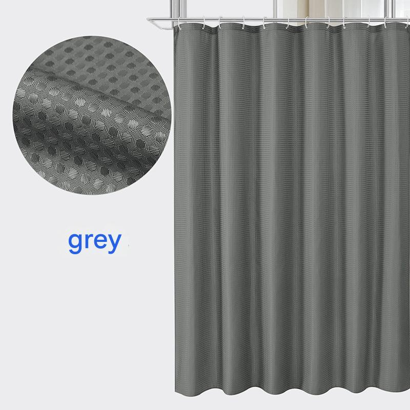 B354 plain waffle waterproof and mildew-proof polyester shower curtain bathroom curtain toilet partition curtain shower curtain