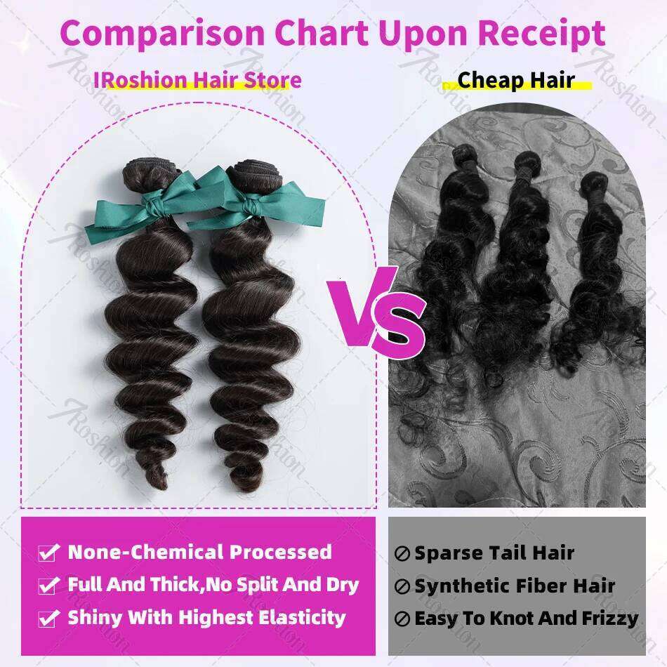 30 36 Inch Brazilian Raw Virgin Unprocessed 100% Human Hair Extensions Loose Wave Bundles Double Weft Bulk Braiding