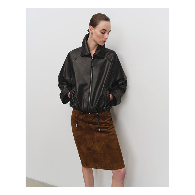 Black leather jacket for men, spring and autumn American fashion brand retro jacket, high-end top