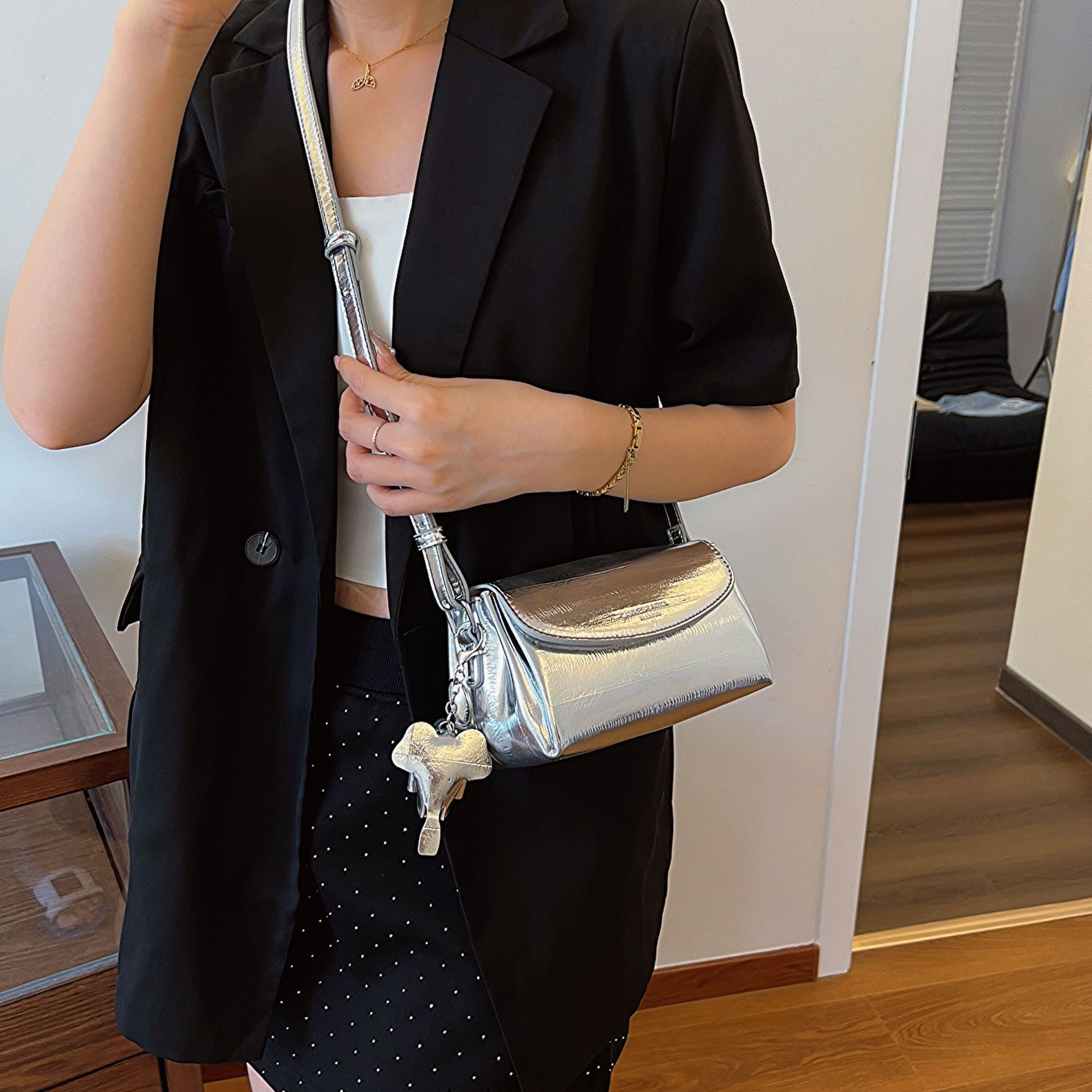 designer High-End Eel Pattern Underarm Small Bag for Women 2025 New Fashion Versatile Shoulder Crossbody Bag Hot-Selling Small Square Bag