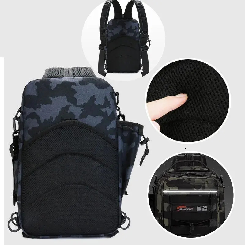 Fishing Tackle Backpack Storage Bag Men Outdoor Shoulder Fishing Lure Gear Bags with Rod Pole Holder Camping Hunting Hiking Pack 250603