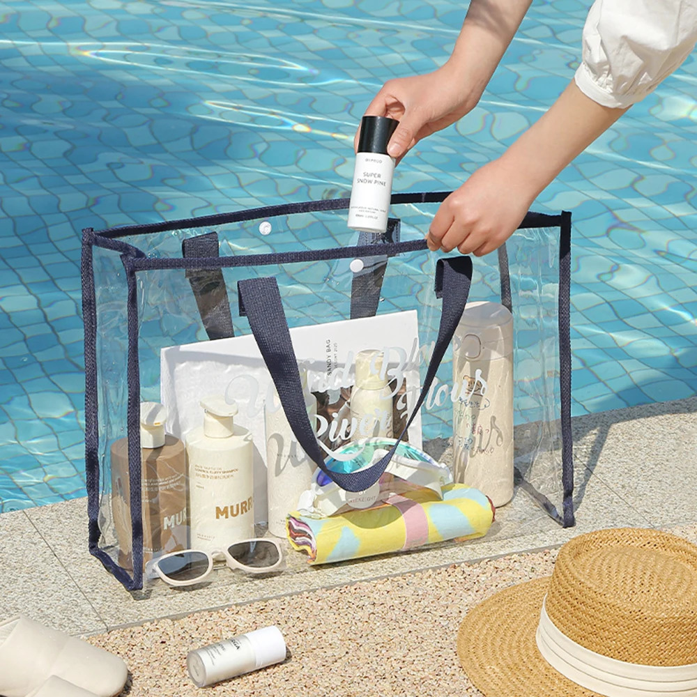 Cosmetic Pouch Beach Tote Lightweight Bag with Phone Waterproof Foldable for Pool Vacation 250605