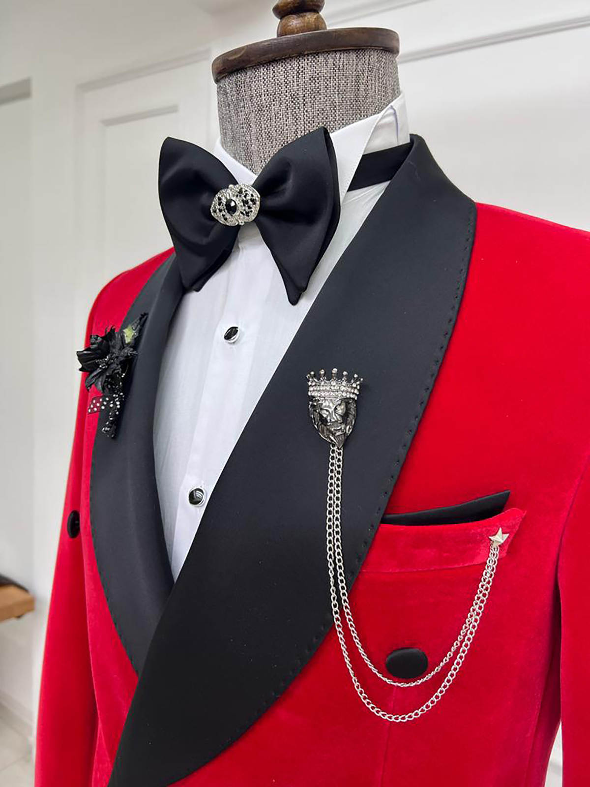 Sparkly Red Wedding Tuxedos 2 Piece Set Jacket Pants Shawl Lapel Men Suit Evening Groom Wear Party Suits Customized