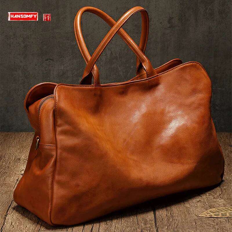 Soft Genuine Leather Women Handbag Big Tote Female Laptop Commuter Portable Travel Bag Business Lage Bags 2025 New