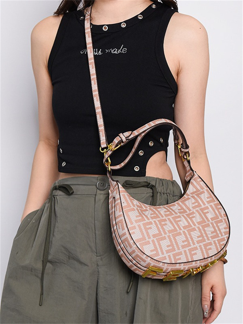 Designer bag free shipping 2025 new fashion light luxury high-end texture crescent bag hand-held single shoulder crossbody bag for women