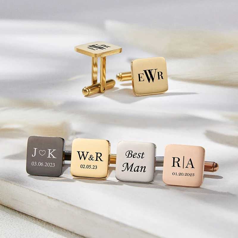 Personalized Man Cufflinks Stainless Steel Shirt Cuff Button Custom Wedding Gifts Mens Cufflinks For Party Wedding Dropshipping W250606