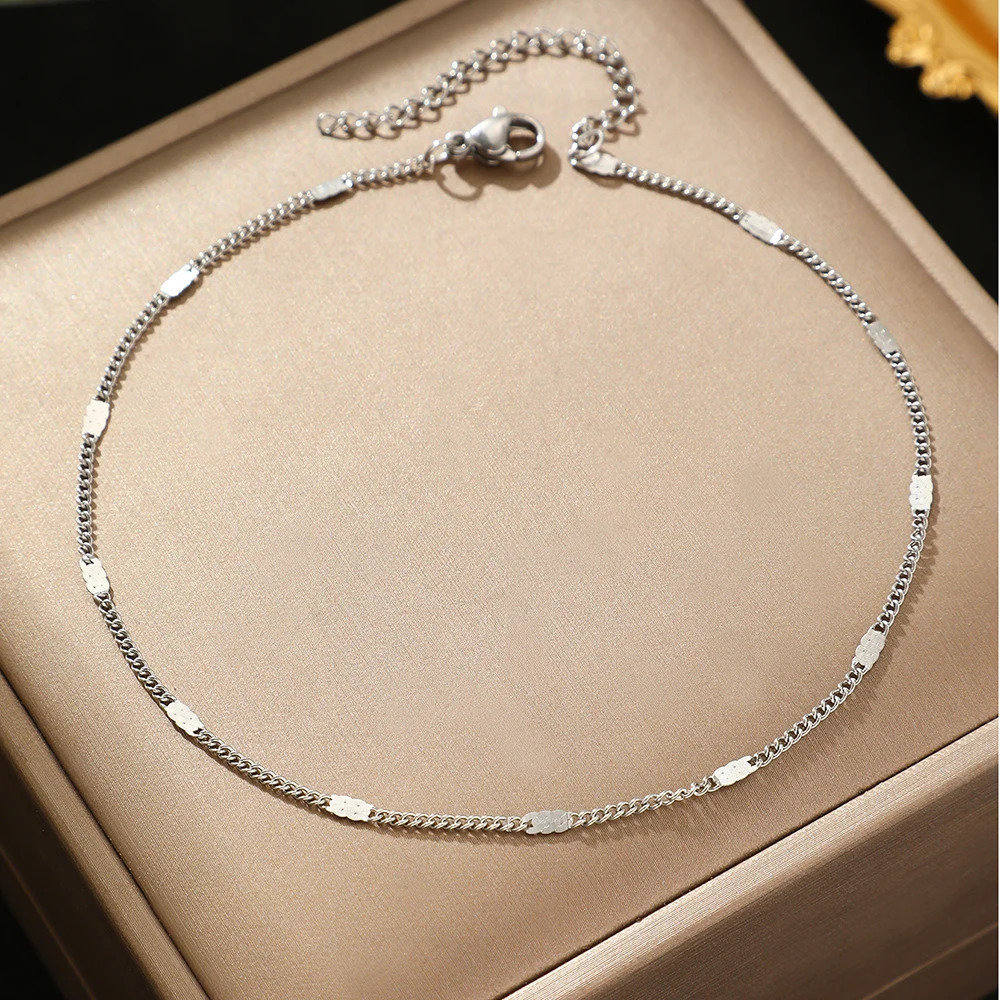 Stainless Steel Anklet Style Light Sense of Quality Sequin Chain Fine Delicate Anklet For Women Jewelry Party Gifts 250528