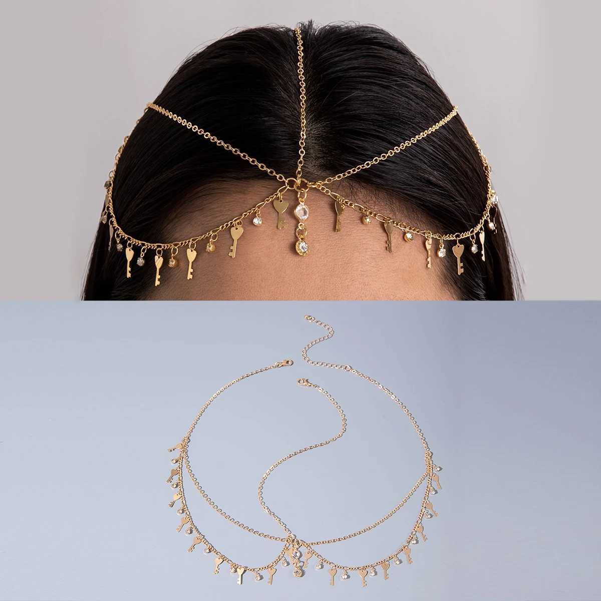 Tocona Bohemian Girls Hair Band Tassel Alloy Wave Pearl Round Multi-layer Wedding Supplies Womens Hair Accessories 28491 Z250605