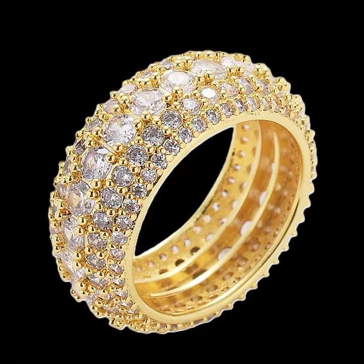 GRA Certified VVS Moissanite Diamond Ring 14k 18k White Gold Iced Out Customized Vvs Moissanite Brilliant Cut Ring for Men Women