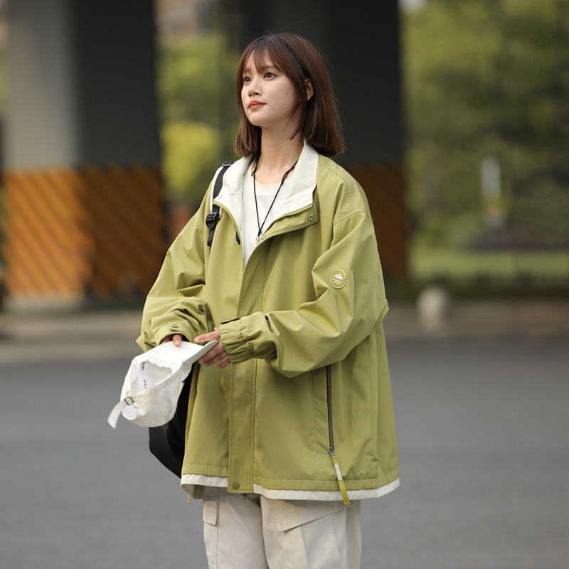 Ddmyoutdoor Spring And Autumn Unisex Jacket Waterproof Lightweight Solid Color Hooded Casual Versatile American Fashion Ins Jacket Jogging Suit