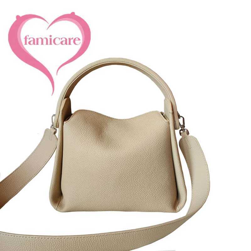 Famicare Luxury Soft Female Genuine Leather Shoulder Bags Women Messenger Bags Fashion Lady Shopping Square Handbag New M250606