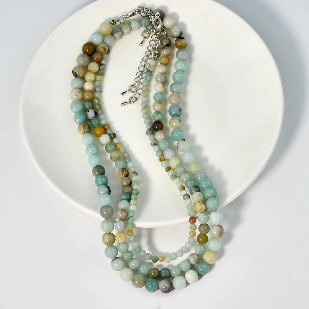 Natural Iite Stone Necklaces Bohemian Women Handmade Beaded Jewelry Y250605