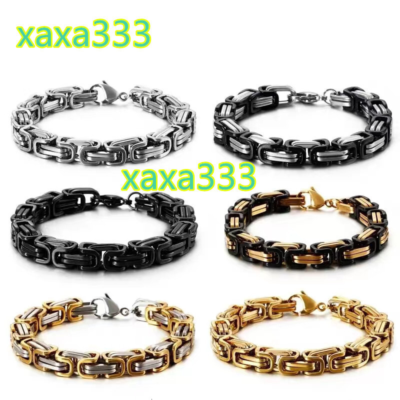 Popular Mens Hiphop Fashion Cuban Chain High Grade Link Design Gold and Silver Plate Bracelet