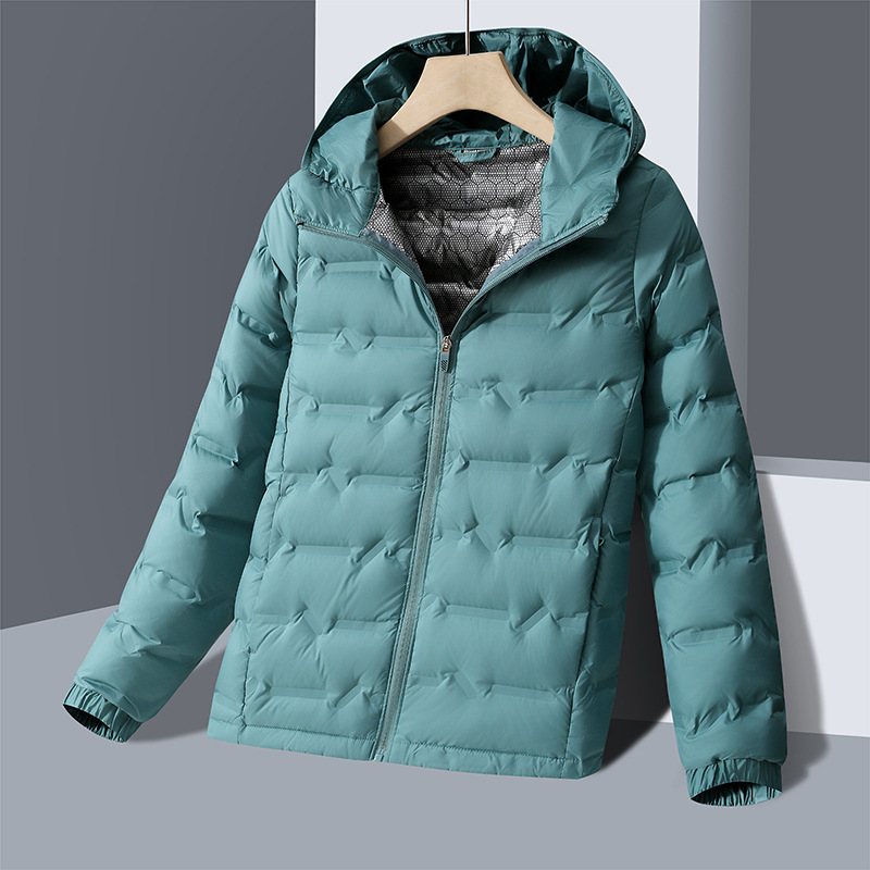 Ddmyoutdoor Autumn Winter Hooded Solid Color Lightweight Jacket Warm And Slim Fit Casual Versatile Couple Style Stand Up Collar White Duck Down Jacket