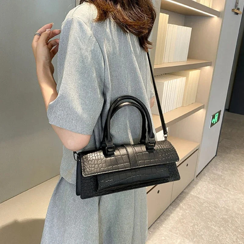 Fashion Ladies Shoulder Bag Purses and Handbags High Quality PU Stone Pattern Crossbody Bag for Women Armpit Clutch Bag 250605